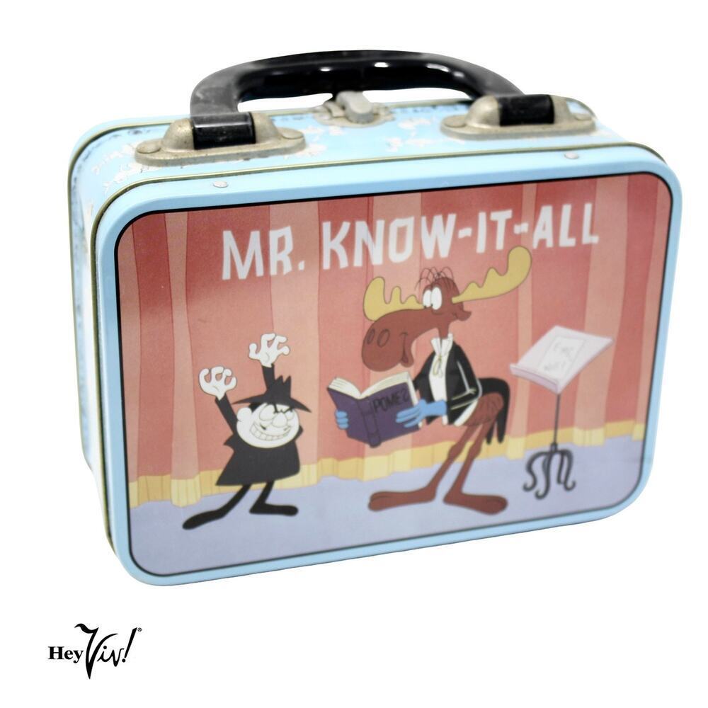 Rocky & Bullwinkle Mr. Know-It-All Vandor 98 Collectible Tin Miniature Lunch Box